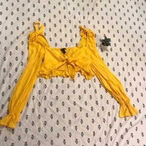 Forever 21 Long-sleeved Cropped Shirt